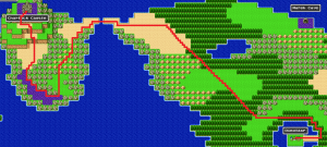 Path from Rimuldar to Dragonlord Castle. Source: https://www.realmofdarkness.net/dq/wp-content/img/snes/dq/maps/alefgard-2.png